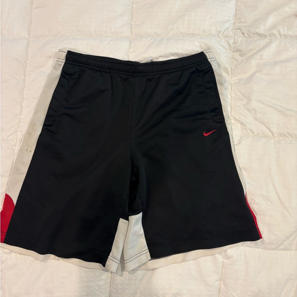 Nike Black and Red Athletic Shorts for Performance
